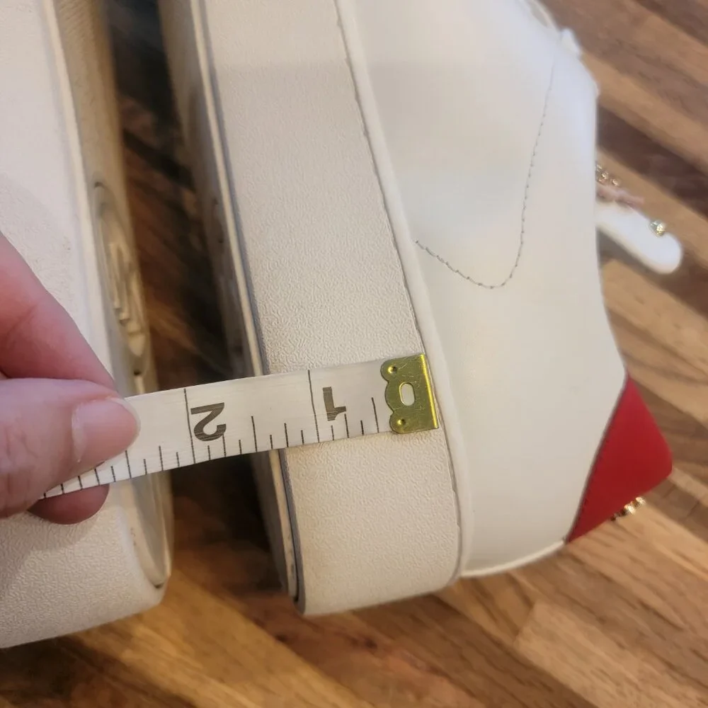 MICHAEL Michael Kors Mindy Floral Embellished White/Red Leather Sneakers - Picture 8 of 14